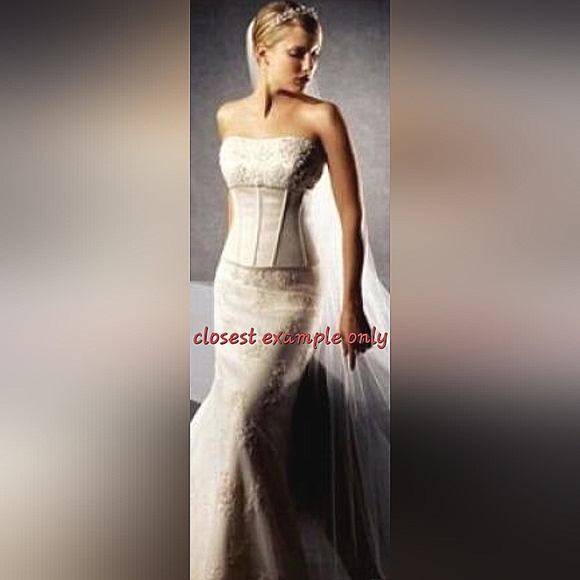 New!!! Tags!! Da Vini Elegant Cream Lace Dress and Corset Set Size 6 - Picture 8 of 10